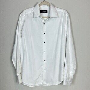 J. Campbell White Square Snap Up Shirt L